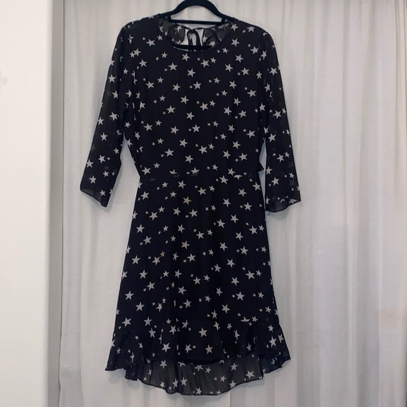 Nasty gal dress. Black with white stars. US 12 - Picture 1 of 2